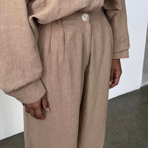 SOLD ON IG Boheme Goods Linen Trouser Tan - Picture 2 of 7